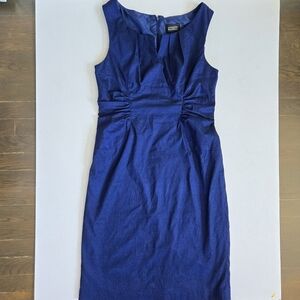 Adrianna Papell cobalt blue sheath dress formal office party mini/midi sz 8